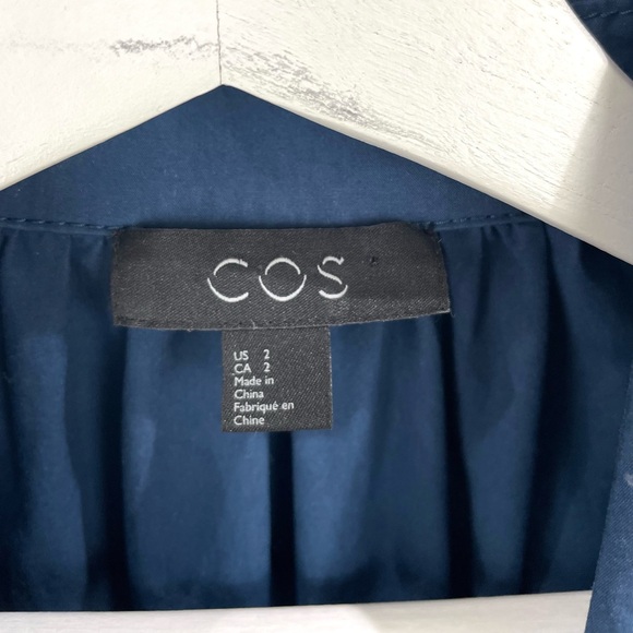 COS Blue Long Jacket with Gathered Back Size 2 - Picture 12 of 13